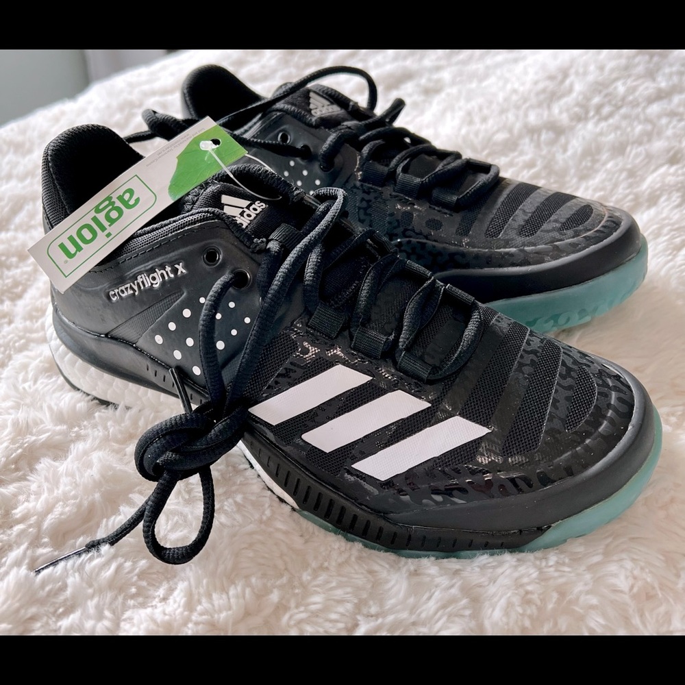 NEW Adidas Women's "Crazyflight X" Boost Black Volleyball Shoe #BA9269 $140